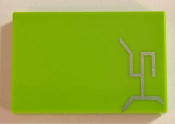 Tile 2 x 3 with Silver Angled Lines / Tattoo Pattern (BrickHeadz Gamora Forehead)