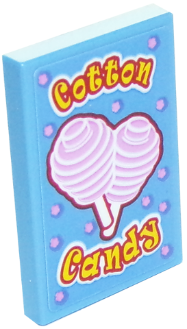 Tile 2 x 3 with 'Cotton Candy' Pattern (Sticker) - Set 10261