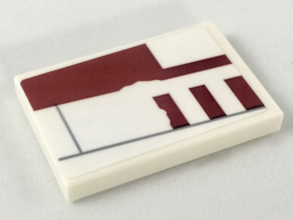 Tile 2 x 3 with X-wing Red Three (Biggs Darklighter) Signs Pattern Model Left Side (Sticker) - Set 75218