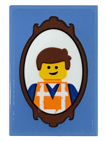 Tile 2 x 3 with Framed Emmet Picture Pattern (Sticker) - Set 70831