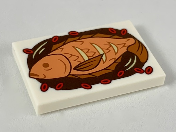 Tile 2 x 3 with Traditional Chinese Steamed Fish Pattern