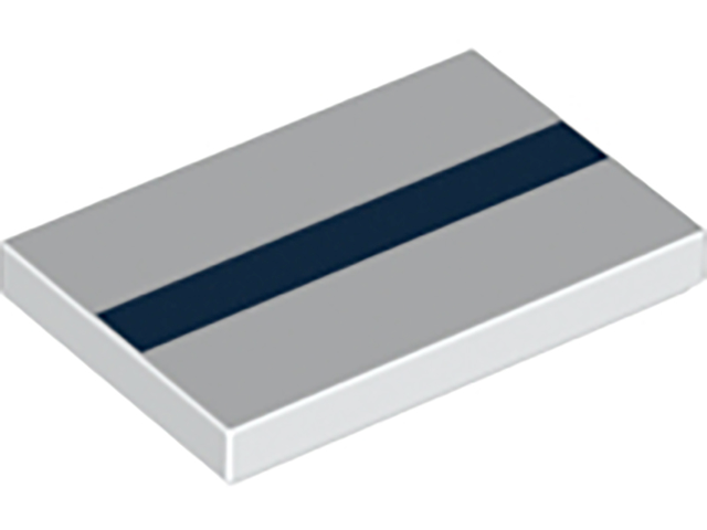 Tile 2 x 3 with Dark Blue Stripe Pattern