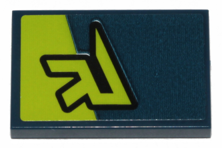 Tile 2 x 3 with Lime Stylized Letter R and Stripe Pattern (Sticker) - Set 70835