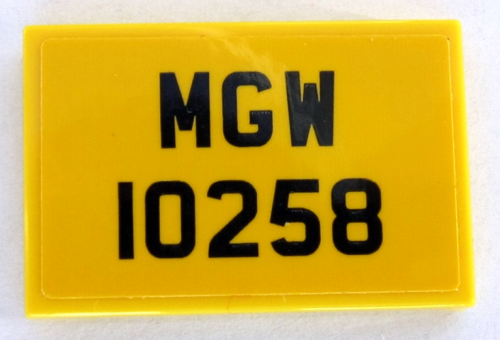 Tile 2 x 3 with Black 'MGW 10258' Pattern (Sticker) - Set 10258