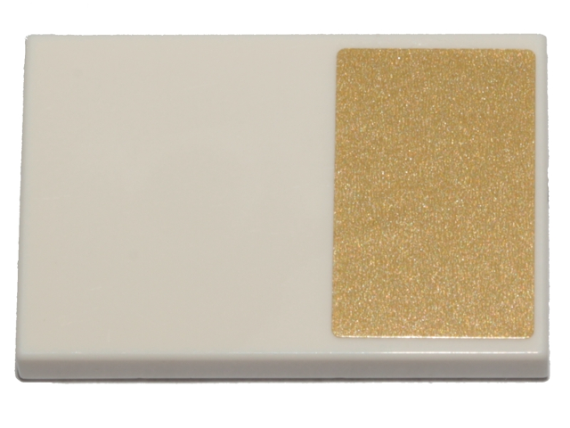 Tile 2 x 3 with Gold Rectangle Pattern (Sticker) - Set 70838