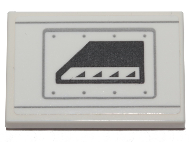 Tile 2 x 3 with Dark Bluish Gray SW A-wing Hull Plate Pattern (Sticker) - Set 75248