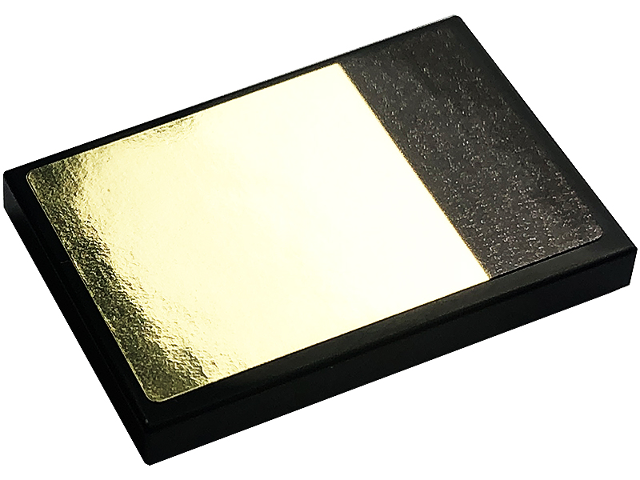 Tile 2 x 3 with Gold Square Pattern (Sticker) - Set 10266