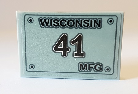 Tile 2 x 3 with 'WISCONSIN 41 MFG' Pattern (Sticker) - Set 10269