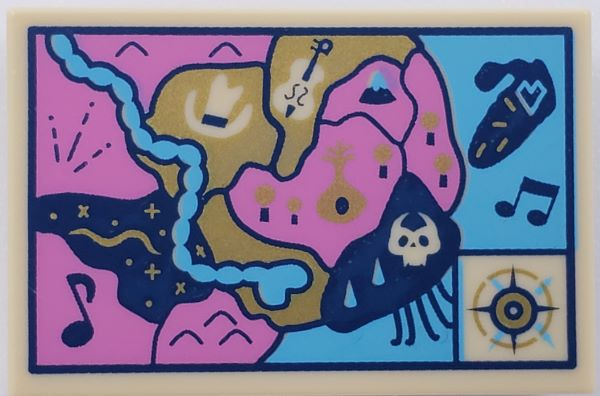 Tile 2 x 3 with Trolls World Tour Map Pattern
