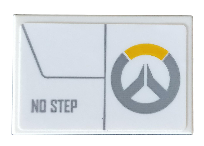 Tile 2 x 3 with Overwatch Logo and 'NO STEP' Pattern Model Left Side (Sticker) - Set 75970