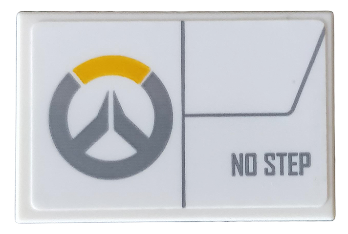 Tile 2 x 3 with Overwatch Logo and 'NO STEP' Pattern Model Right Side (Sticker) - Set 75970