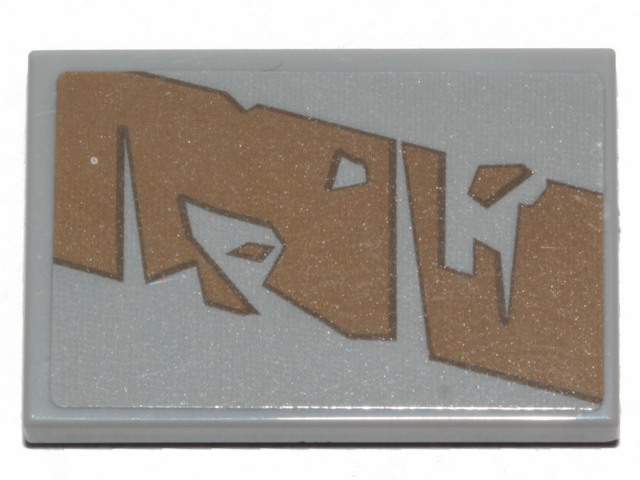 Tile 2 x 3 with Dark Tan Tattered Stripe Pattern Model Left Side (Sticker) - Set 75292