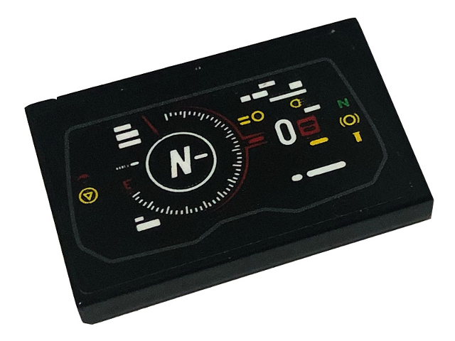 Tile 2 x 3 with Display with Letter N and Number 0 Pattern (Sticker) - Set 42107