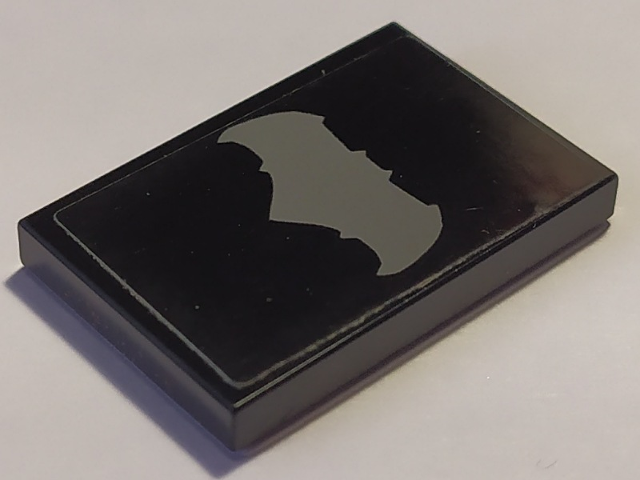 Tile 2 x 3 with Dark Bluish Gray Batman Logo Pattern (Sticker) - Set 76087