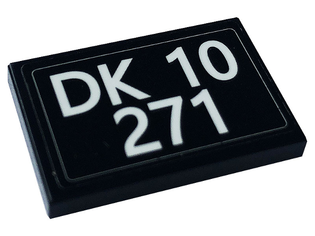 Tile 2 x 3 with White 'DK 10 271' Pattern (Sticker) - Set 10271