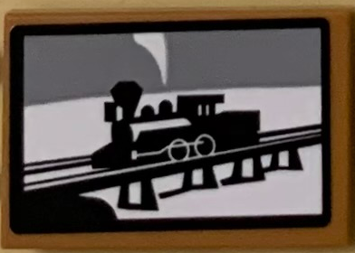 Tile 2 x 3 with Picture of Disney Train Pattern (Sticker) - Set 71044