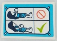 Tile 2 x 3 with Female Mini Doll Laying Down, Lime Check Mark, Medium Azure Border Pattern (Sticker) - Set 41430