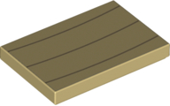 Tile 2 x 3 with 3 Dark Tan Curved Lines Pattern (Super Mario Boom Boom / Pom Pom Stomach)