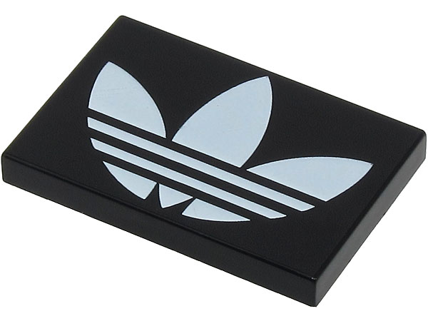 Tile 2 x 3 with White Adidas Trefoil Logo Pattern