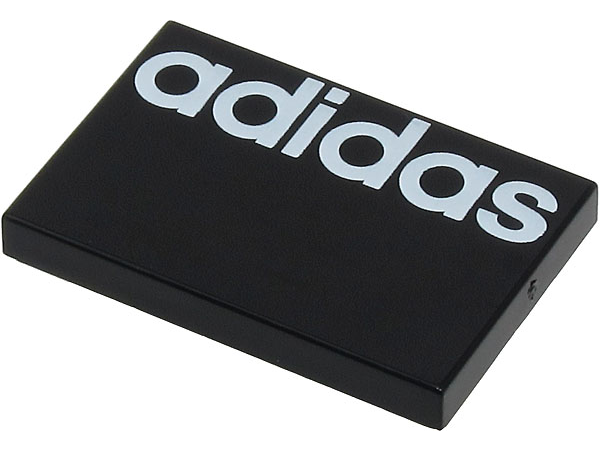Tile 2 x 3 with White 'adidas' Pattern
