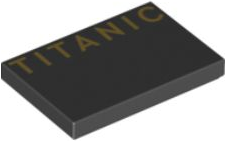 Tile 2 x 3 with 'TITANIC' Pattern