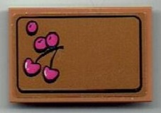 Tile 2 x 3 with Cutting / Chopping Board and Cherries Pattern (Sticker) - Set 41393