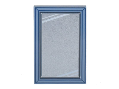 Tile 2 x 3 with Silver Mirror, White Reflection Lines, and Dark Blue Frame Pattern