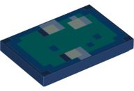 Tile 2 x 3 with Minecraft Sand Green Squid Face Pattern