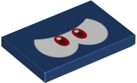 Tile 2 x 3 with Angry Red and White Eyes Pattern (Super Mario Bully)