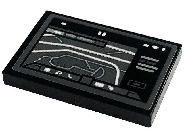 Tile 2 x 3 with GPS Map Screen Pattern (Sticker) - Set 42126