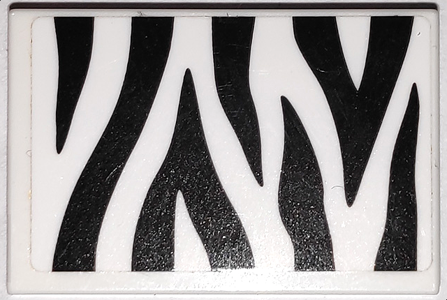 Tile 2 x 3 with Black Zebra Stripes Camouflage Pattern (Sticker) - Set 60267