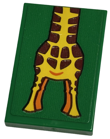 Tile 2 x 3 with Giraffe Bottom Half Pattern (Sticker) - Set 40574