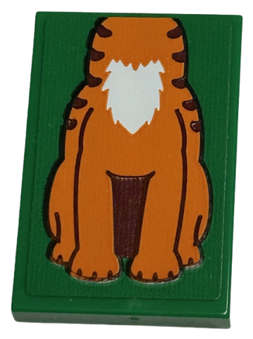 Tile 2 x 3 with Tiger Bottom Half Pattern (Sticker) - Set 40574