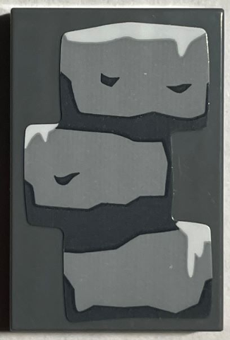 Tile 2 x 3 with Light Bluish Gray Bricks with White Snow Pattern (Sticker) - Set 76407