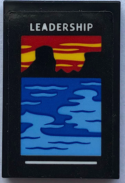 Tile 2 x 3 with Motivational Poster with 'LEADERSHIP', Sea and Sunset Pattern (Sticker) - Set 21336