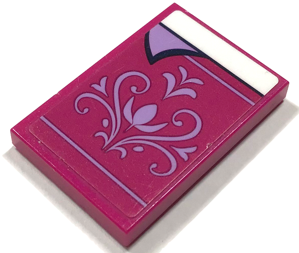 Tile 2 x 3 with Blanket with Medium Lavender Filigree Scrollwork and Lines Pattern (Sticker) - Set 43175