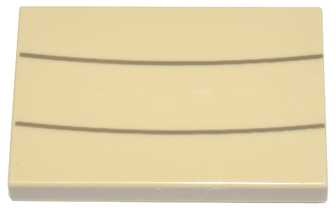 Tile 2 x 3 with 2 Dark Tan Curved Lines Pattern (Super Mario Sumo Bro Stomach)