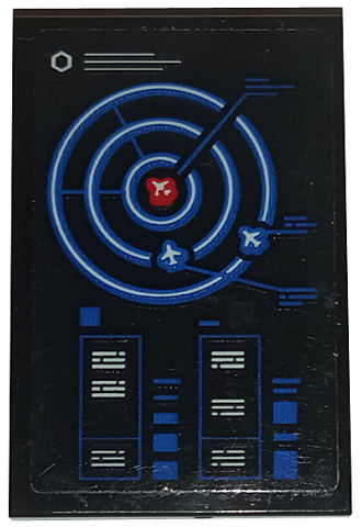 Tile 2 x 3 with Air Traffic Control Screen with Lines, Writing and Airplanes on Radar Pattern (Sticker) - Set 60210