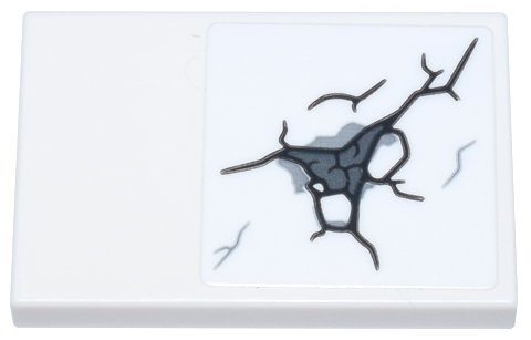 Tile 2 x 3 with Black, Dark Bluish Gray and Light Bluish Gray Cracked Stone Pattern (Sticker) - Set 76266