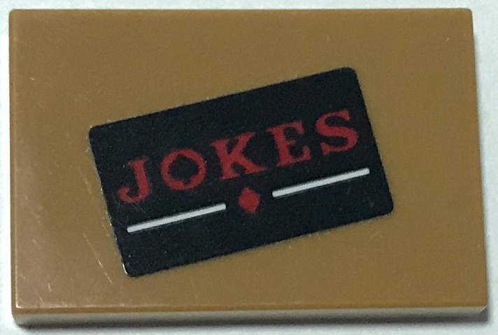 Tile 2 x 3 with Red 'JOKES' and Diamond on Black Background Pattern (Sticker) - Set 70922