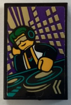 Tile 2 x 3 with DJ Promotional Poster Pattern (Sticker) - Set 60380