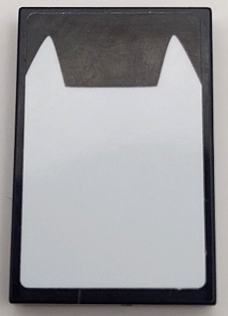 Tile 2 x 3 with White Rectangle with Spikes / Spider Abdomen (Venom) Pattern (Sticker) - Set 76115