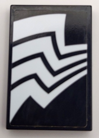 Tile 2 x 3 with 4 White Zigzag Stripes / Spider Legs (Venom) Pattern Model Right Side (Sticker) - Set 76115