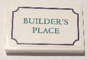 Tile 2 x 3 with Dark Turquoise 'BUILDER'S PLACE' and Dark Purple Border Pattern Model Right Side (Sticker) - Set 41714