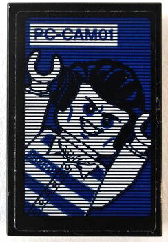 Tile 2 x 3 with Screen with 'PC-CAM01' and Jail Prisoner Minifigure Pattern (Sticker) - Set 60210