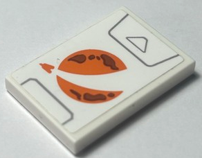 Tile 2 x 3 with Orange City Mars Exploration Logo and Light Bluish Gray Lines Pattern (Sticker) - Set 60227