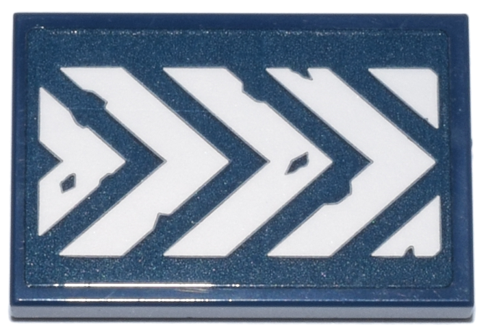 Tile 2 x 3 with White Danger Chevrons on Dark Blue Background Pattern (Sticker) - Set 71837
