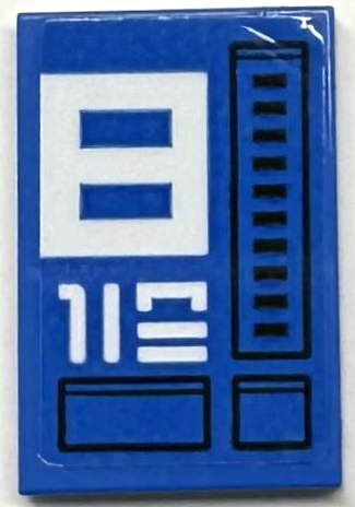 Tile 2 x 3 with White Number 8 and Characters, Black Rectangles, Hull Plates and Air Vent Pattern (Sticker) - Set 75293