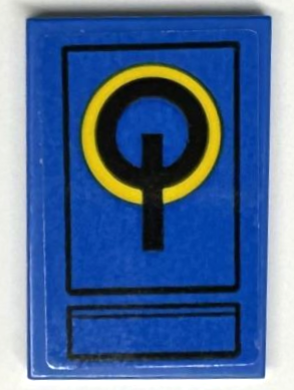 Tile 2 x 3 with Yellow and Black Circles, Black Line, Rectangles and Hull Plates Pattern (Sticker) - Set 75293