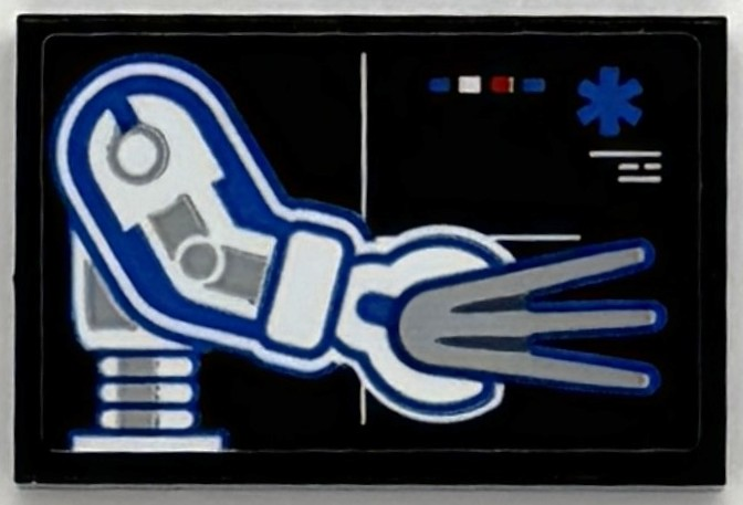 Tile 2 x 3 with X-ray of Wolverine's Arm and Claw Pattern (Sticker) - Set 76294